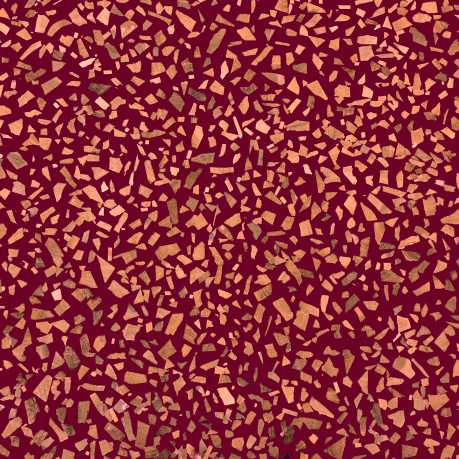 BURNT AMBER wood terrazzo surface