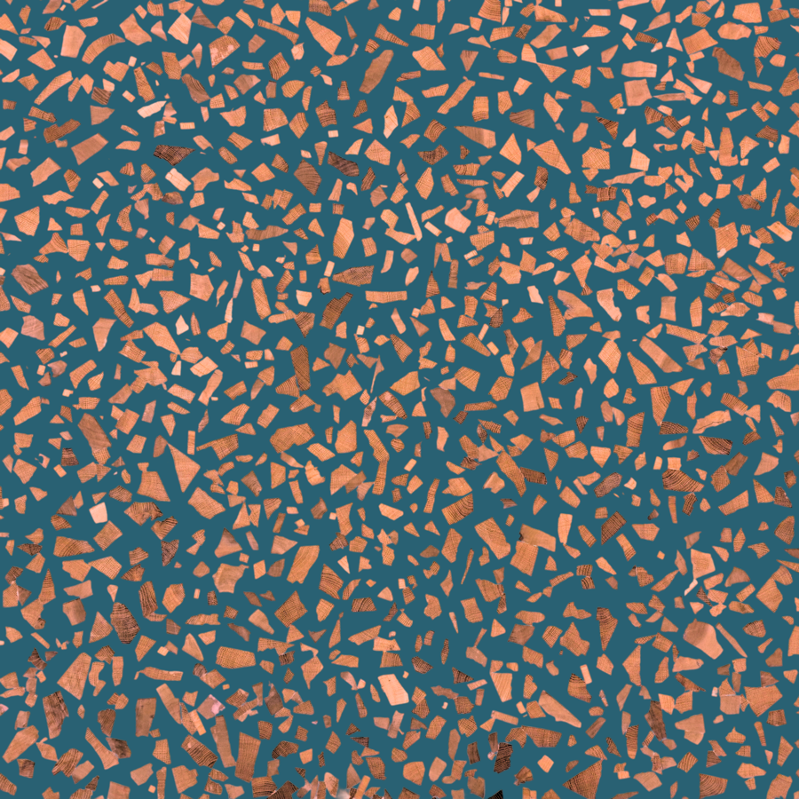 DUSTY BLUE wood terrazzo surface