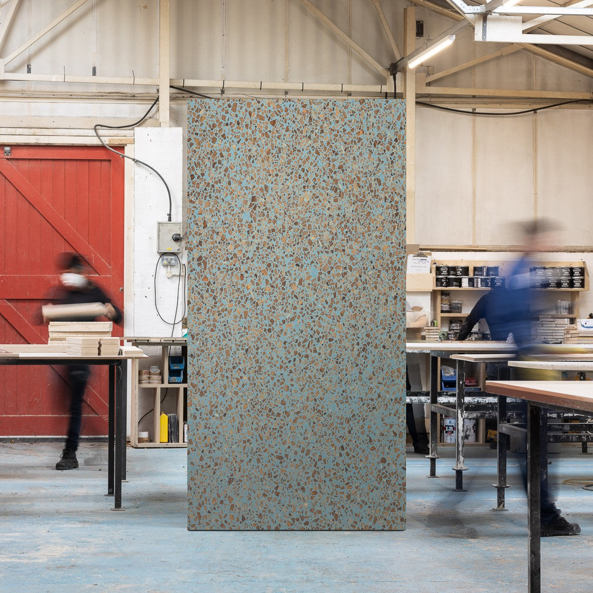 Azure Oak wood terrazzo surface