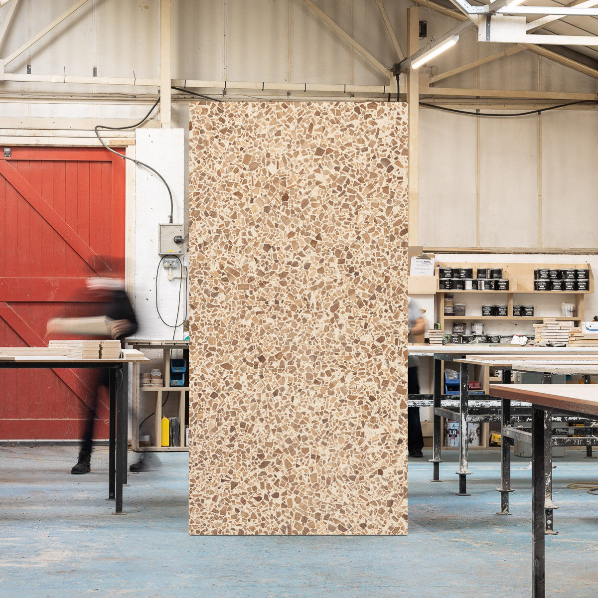 Ivory Oak wood terrazzo surface
