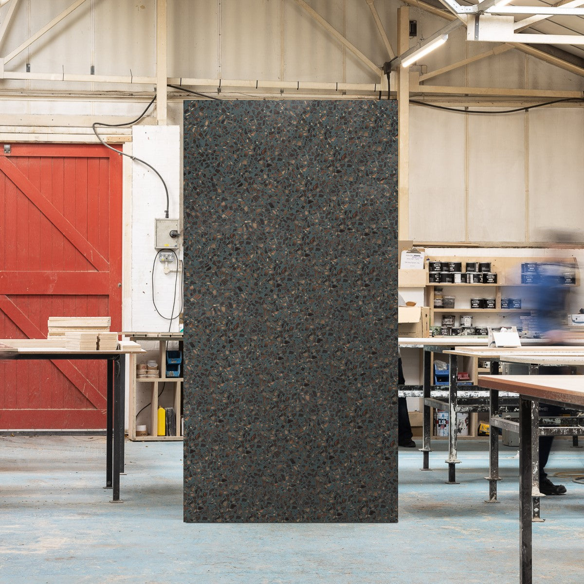 Slate Walnut wood terrazzo surface
